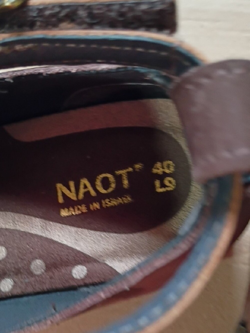 Naot Two-Tone Brown/Tan Leather Slingback Clogs - Picture 6 of 6
